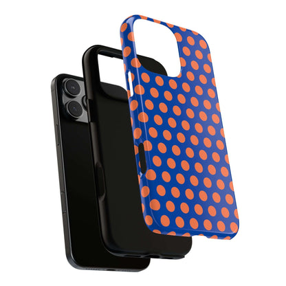 Cobalt Blue & Coral Polka dot Tough Case for iPhone, Samsung, Google