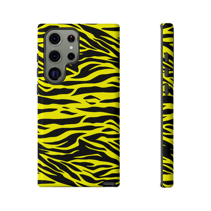 Yellow Cute Wild Tiger Print Pattern Tough Phone Case, Phone Case, JSCHAFFA.com