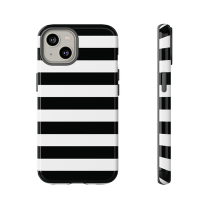 Black and White Stripe Tough Phone Case