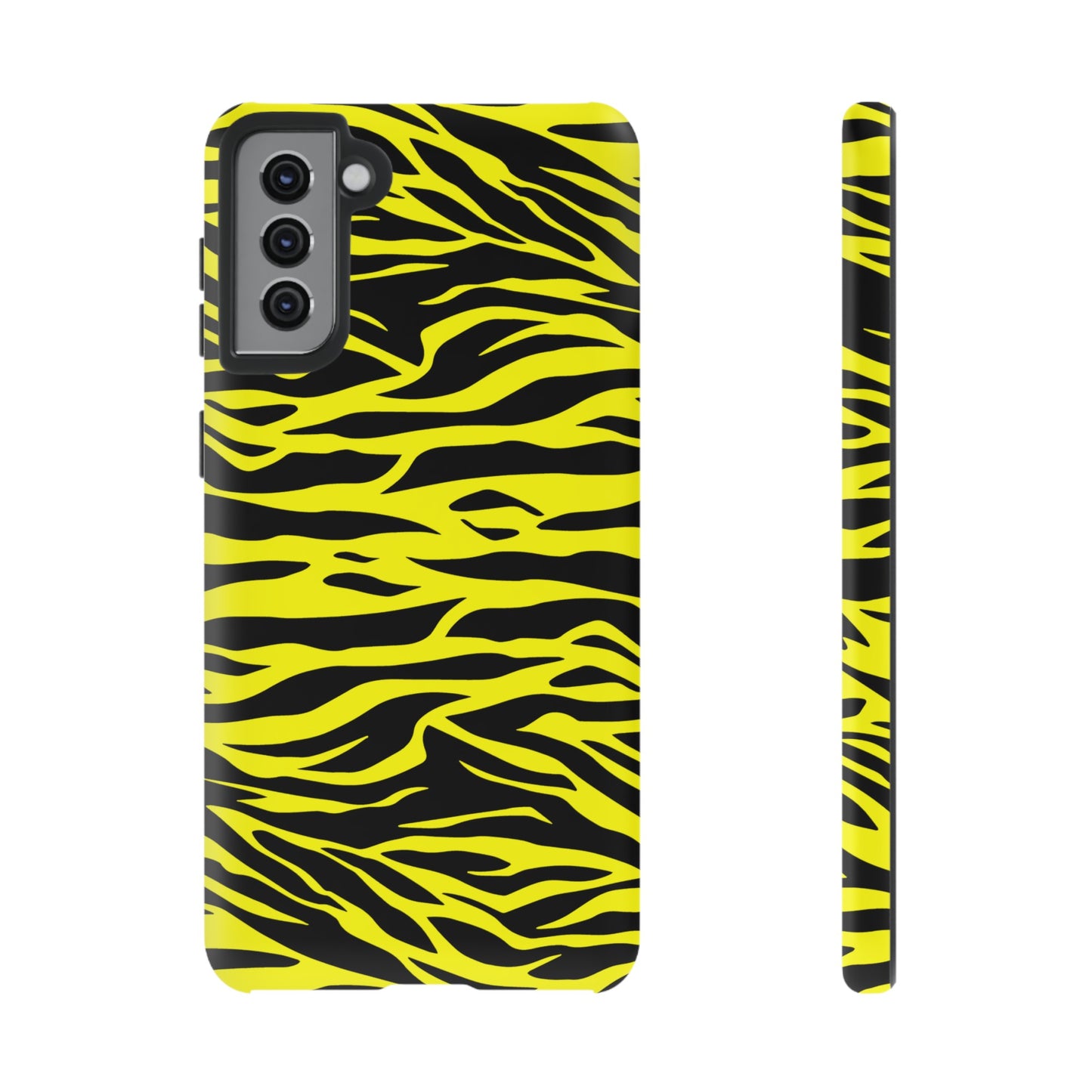 Yellow Cute Wild Tiger Print Pattern Tough Phone Case, Phone Case, JSCHAFFA.com