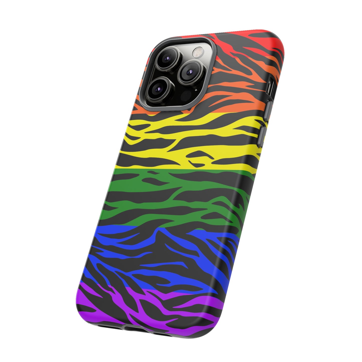 Pride LGBT Rainbow Discrete Tough Phone Case Tiger Print, Phone Case, JSCHAFFA.com