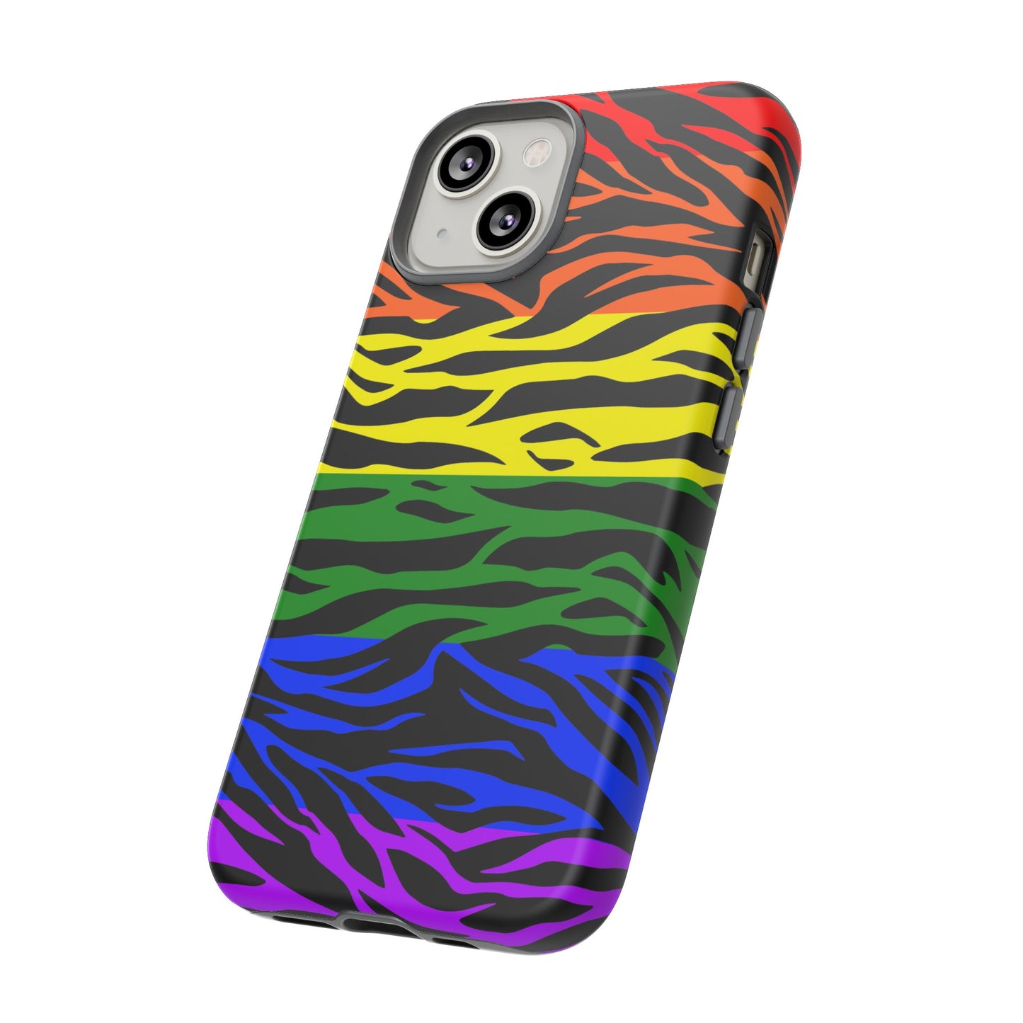 Pride LGBT Rainbow Discrete Tough Phone Case Tiger Print, Phone Case, JSCHAFFA.com