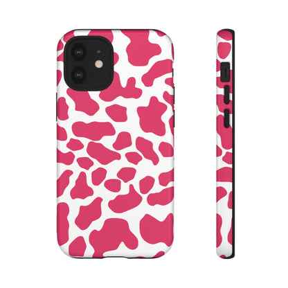 Pink Cow Print Cellphone Case iPhone Samsung Google, Phone Case, JSCHAFFA.com