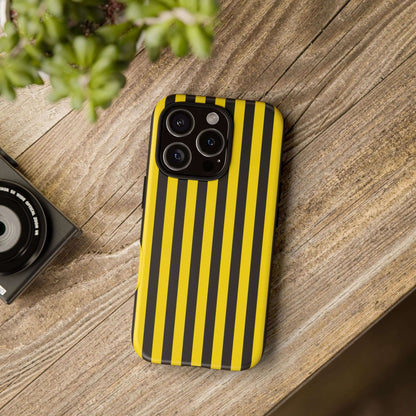 Yellow & Black Stripe Tough Case Phone Case for iPhone, Samsung, Google Mobile phones