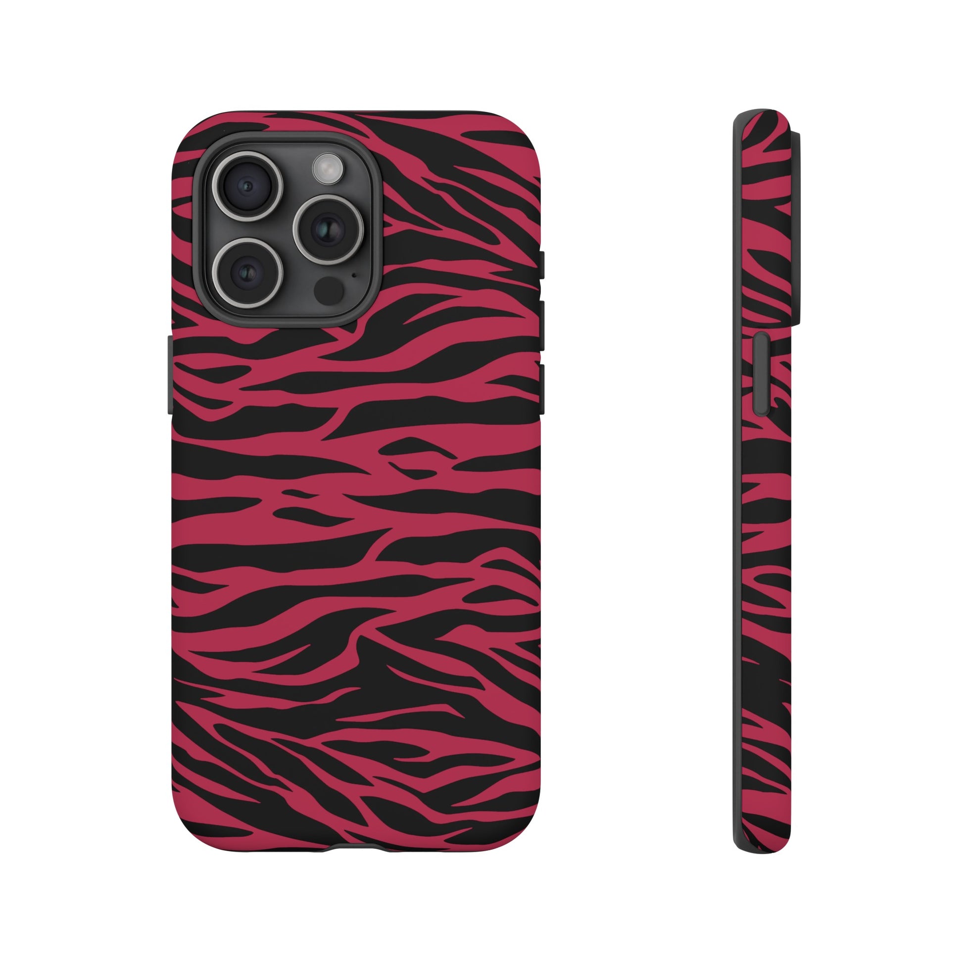 Viva Magenta Cute Wild Tiger Print Pattern Tough Phone Case, Phone Case, JSCHAFFA.com