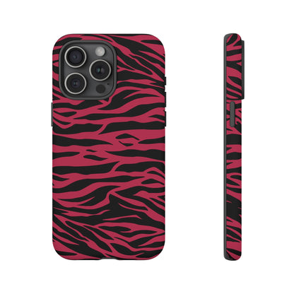 Viva Magenta Cute Wild Tiger Print Pattern Tough Phone Case, Phone Case, JSCHAFFA.com