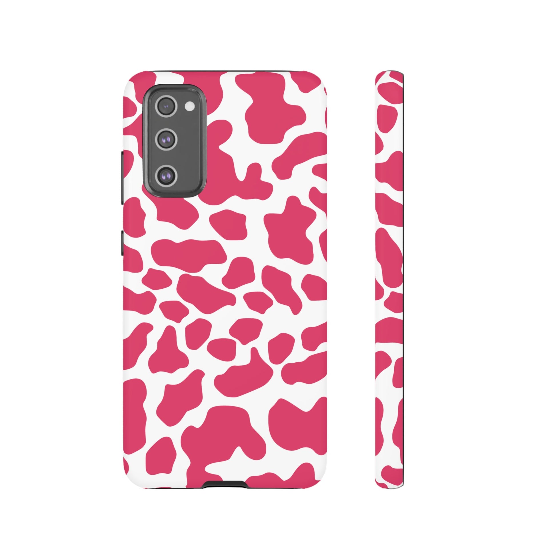 Pink Cow Print Cellphone Case iPhone Samsung Google, Phone Case, JSCHAFFA.com