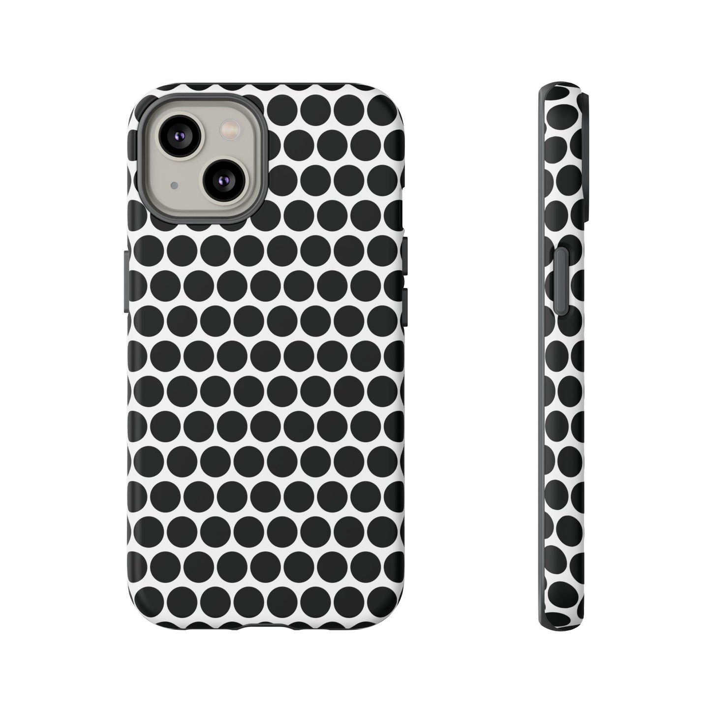 Cute Black White Polkadot Tough Case for iPhone, Samsung, Google