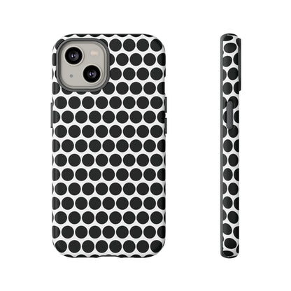 Cute Black White Polkadot Tough Case for iPhone, Samsung, Google