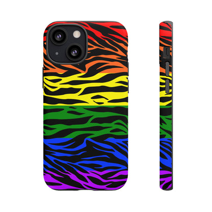 Pride LGBT Rainbow Discrete Tough Phone Case Tiger Print, Phone Case, JSCHAFFA.com