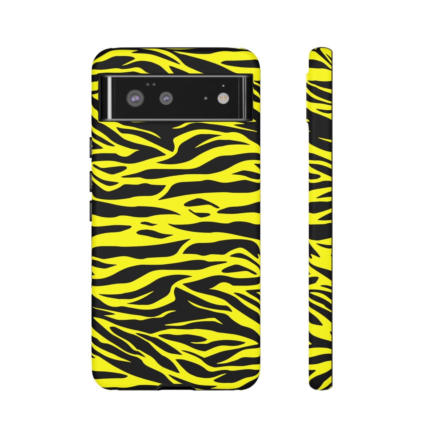 Yellow Cute Wild Tiger Print Pattern Tough Phone Case, Phone Case, JSCHAFFA.com