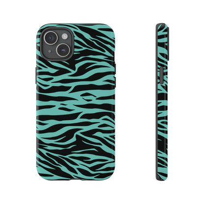 Aqua Cute Wild Tiger Print Pattern Tough Phone Case