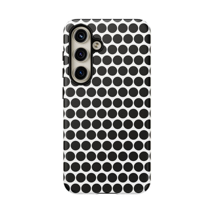 Cute Black White Polkadot Tough Case for iPhone, Samsung, Google