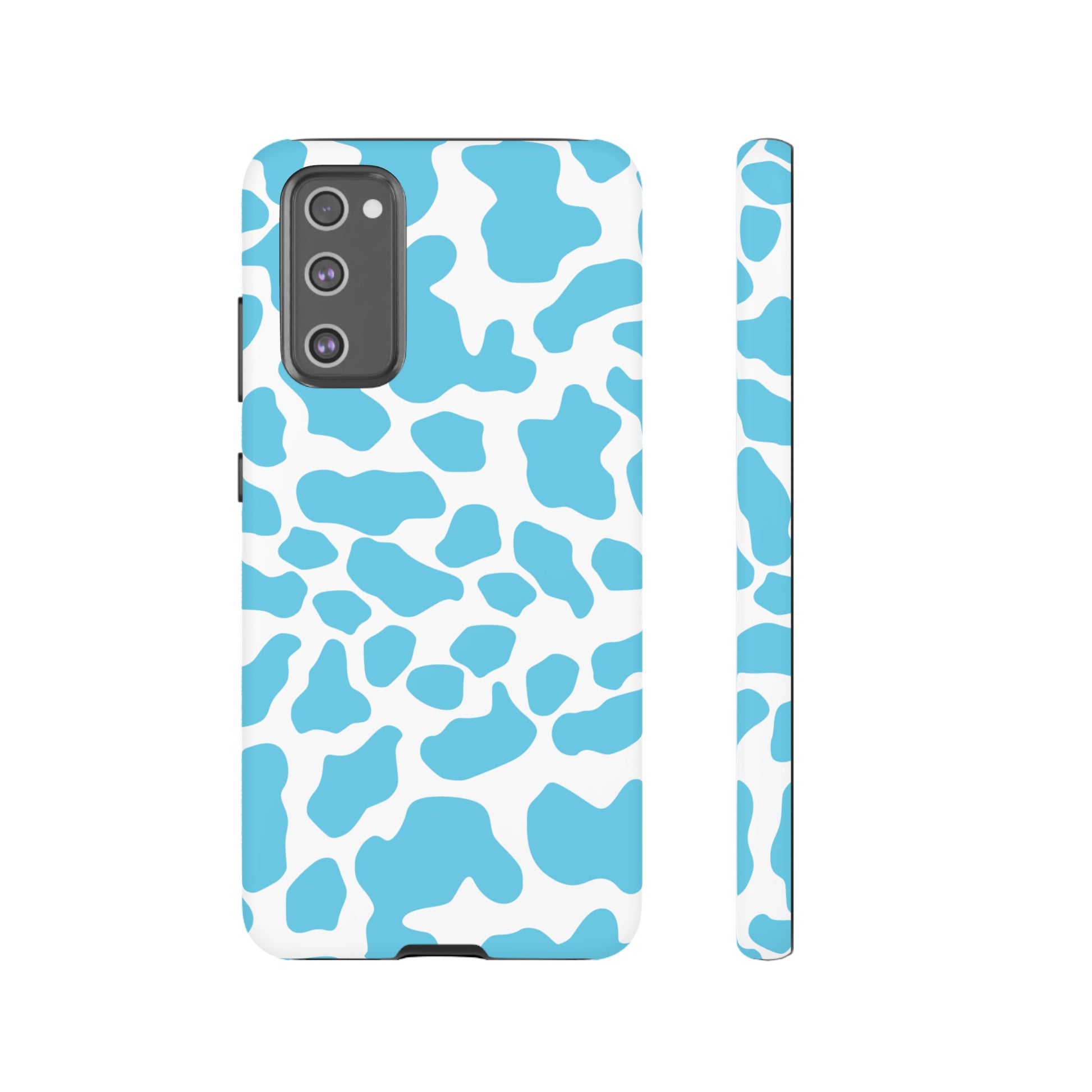 Blue Cow print phone case iPhone Samsung Google, Phone Case, JSCHAFFA.com