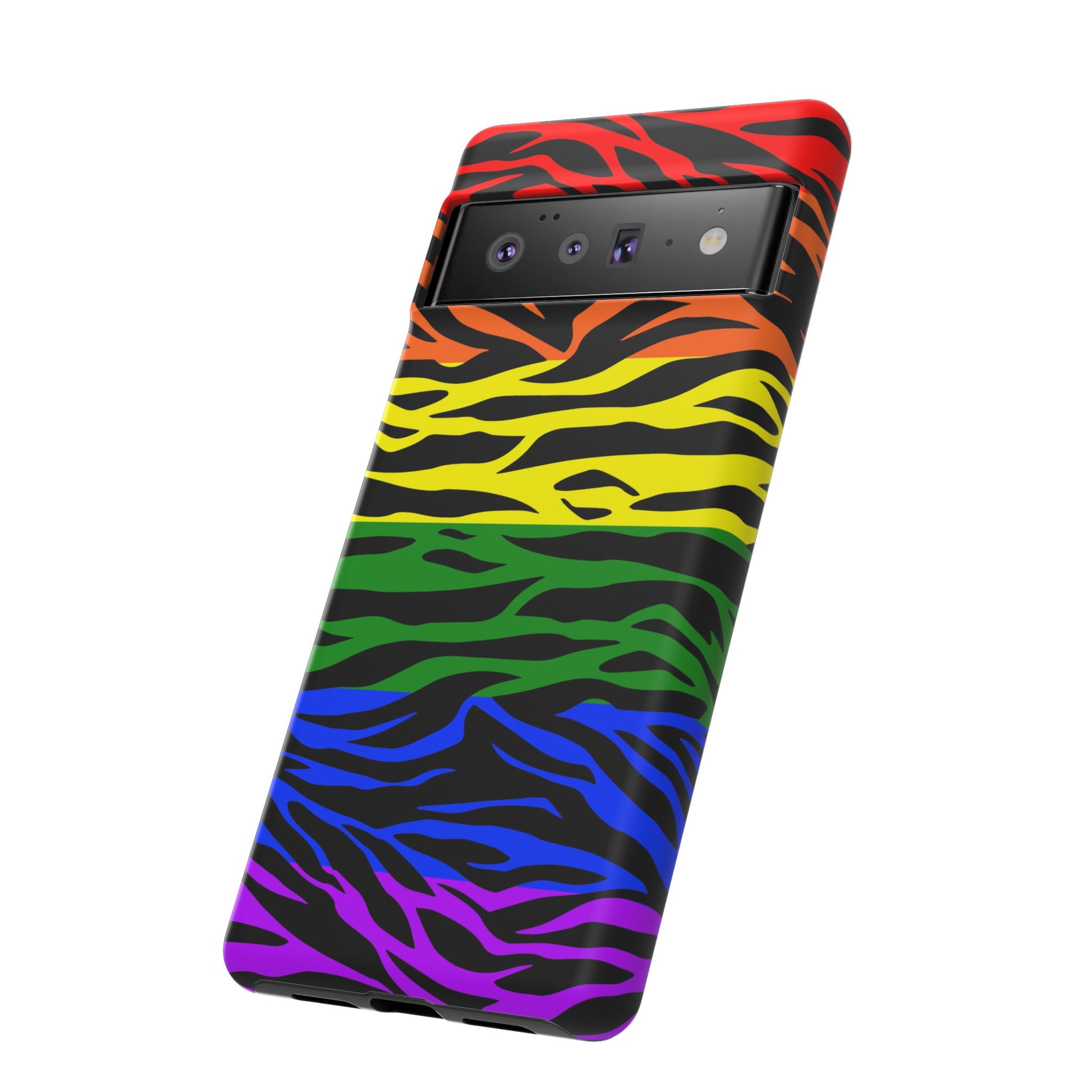 Pride LGBT Rainbow Discrete Tough Phone Case Tiger Print, Phone Case, JSCHAFFA.com