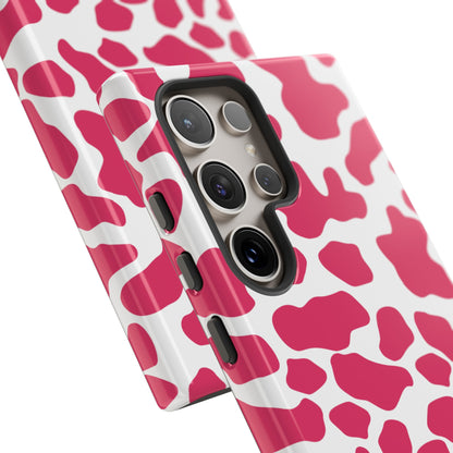 Pink Cow Print Cellphone Case iPhone Samsung Google, Phone Case, JSCHAFFA.com