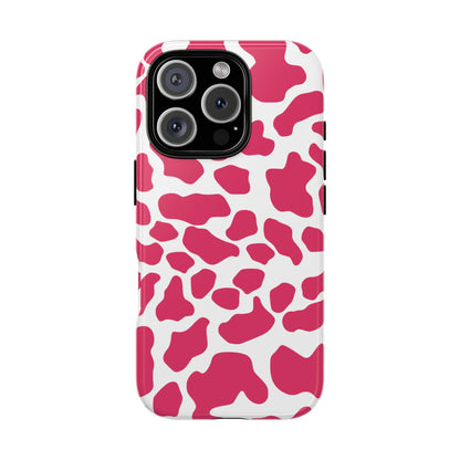 Pink Cow Print Cellphone Case iPhone Samsung Google