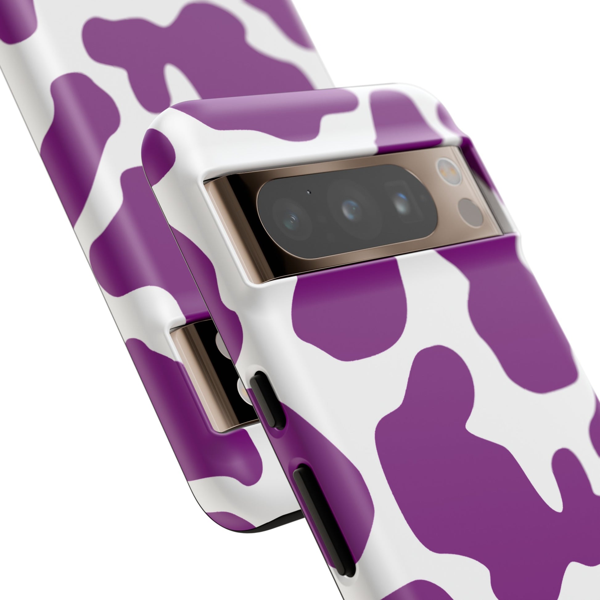 Purple Cow print phone Case iPhone Samsung Google, Phone Case, JSCHAFFA.com