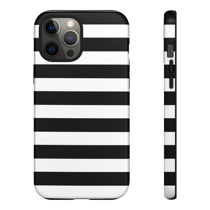 Black and White Stripe Tough Phone Case