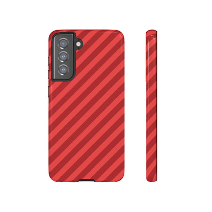 Tough Cases, Phone Case, Red Diagonal Glossy Cover, Protective Tech Accessories, Hard Shell Case, Smartphone Accessories, Fashionable Device