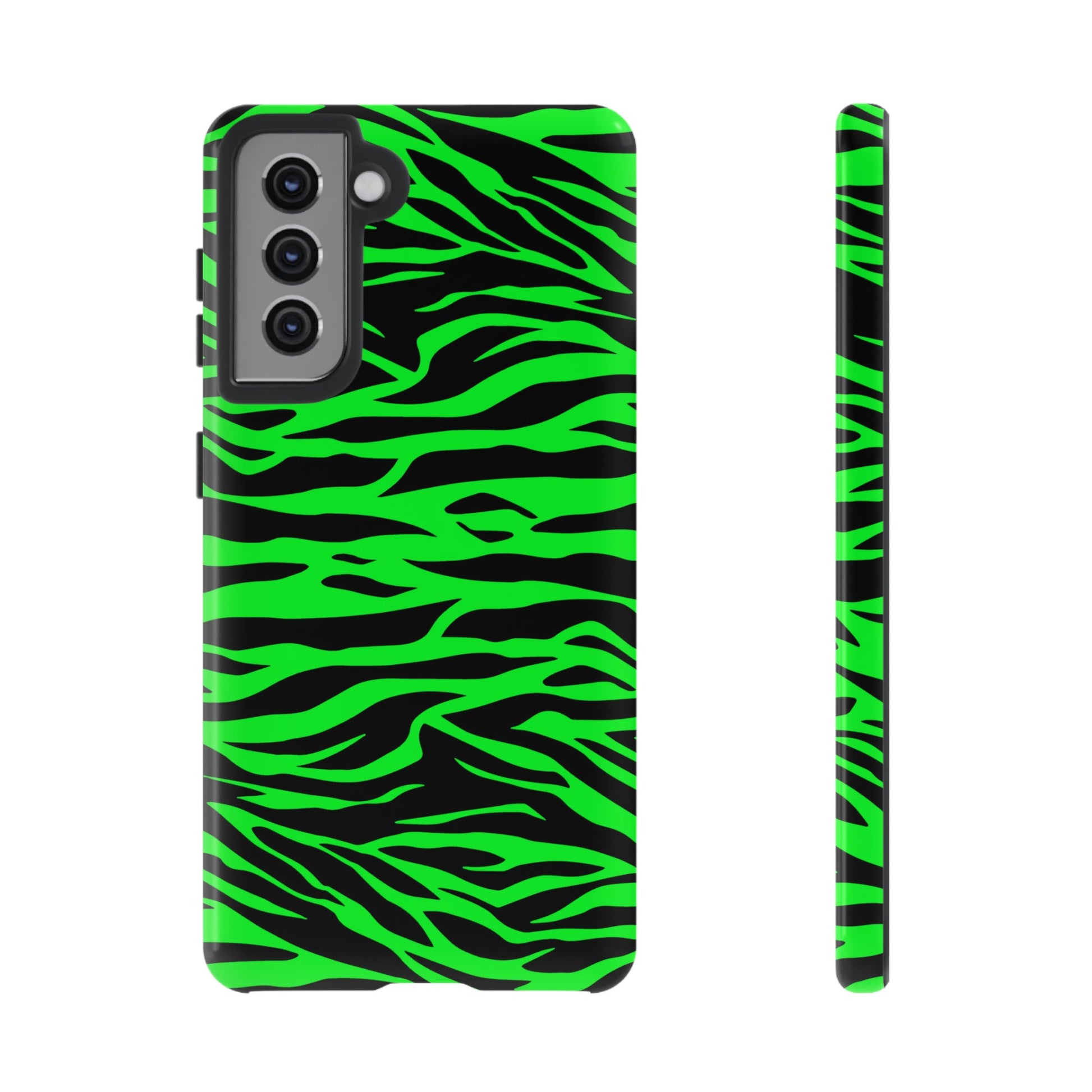 Green Cute Wild Tiger Print Pattern Tough Phone Case, Phone Case, JSCHAFFA.com