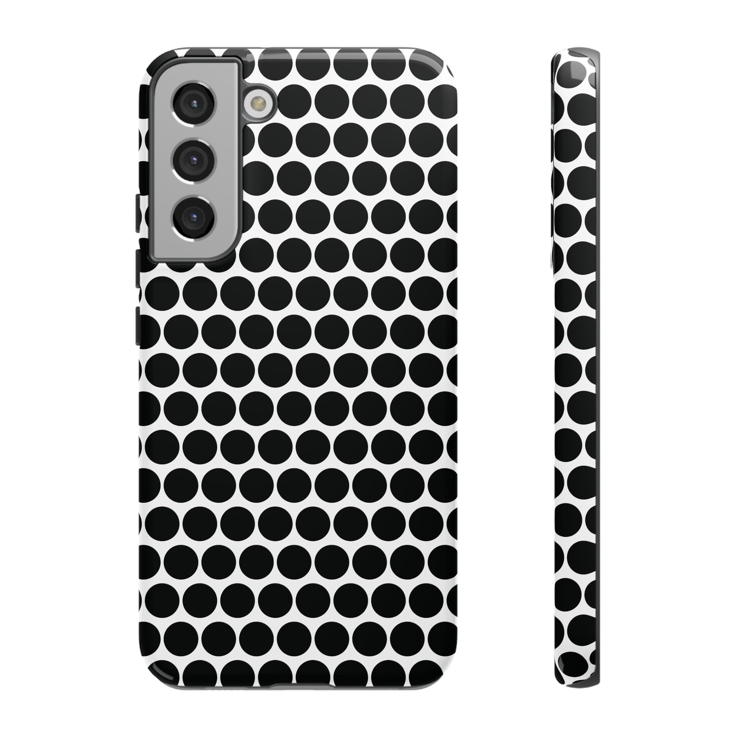 Cute Black White Polkadot Tough Case for iPhone, Samsung, Google