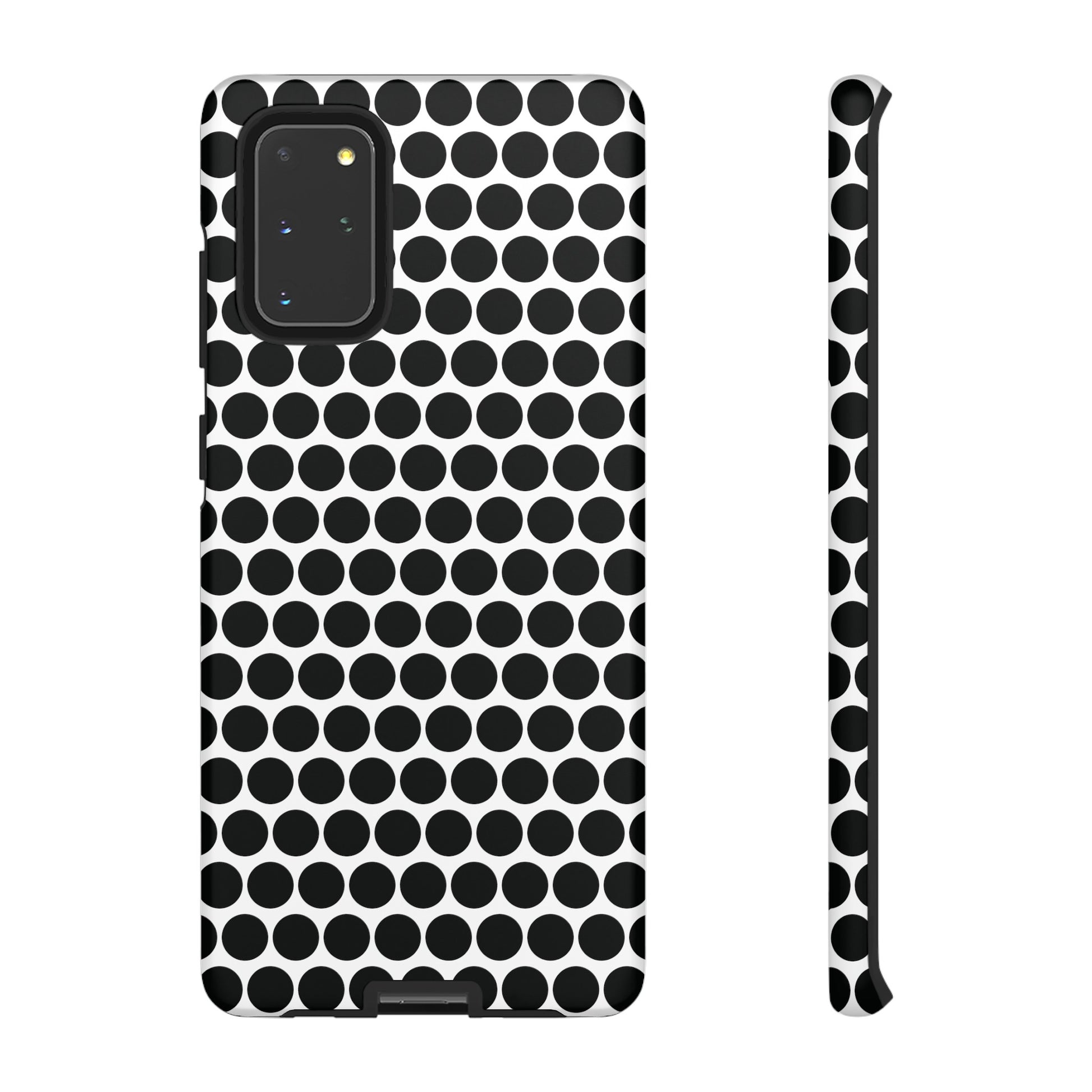 Cute Black White Polkadot Tough Case for iPhone, Samsung, Google, Phone Case, JSCHAFFA.com