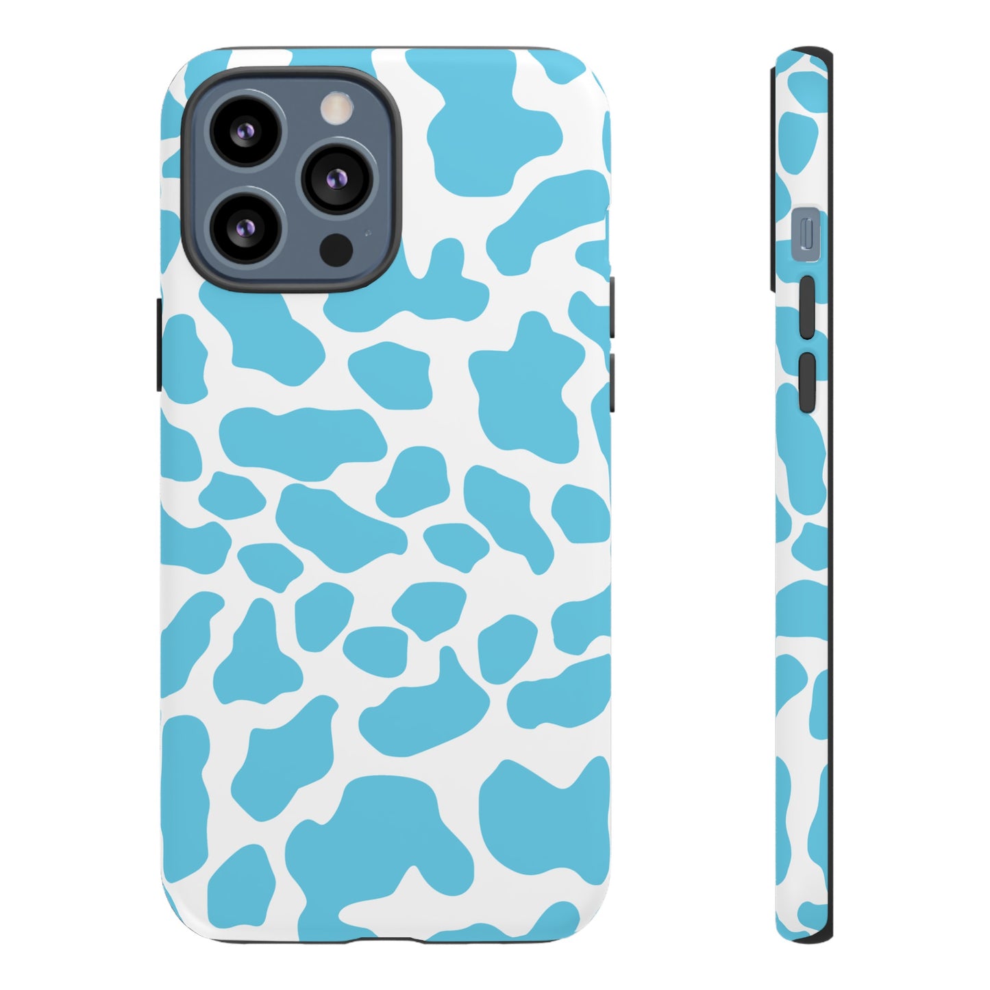 Blue Cow print phone case iPhone Samsung Google, Phone Case, JSCHAFFA.com