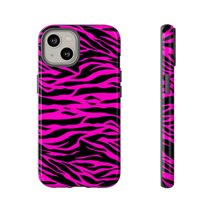 Pink Phone Case Tough Tiger Print