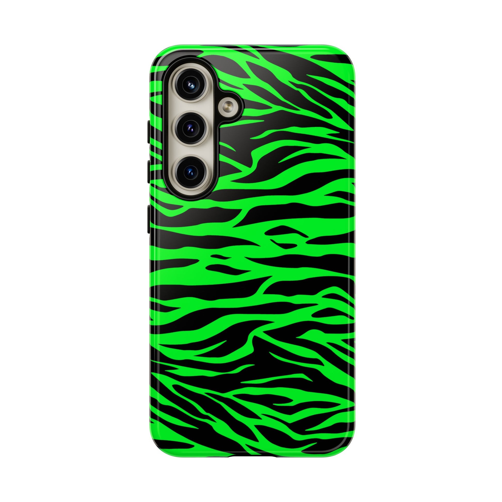 Green Cute Wild Tiger Print Pattern Tough Phone Case, Phone Case, JSCHAFFA.com