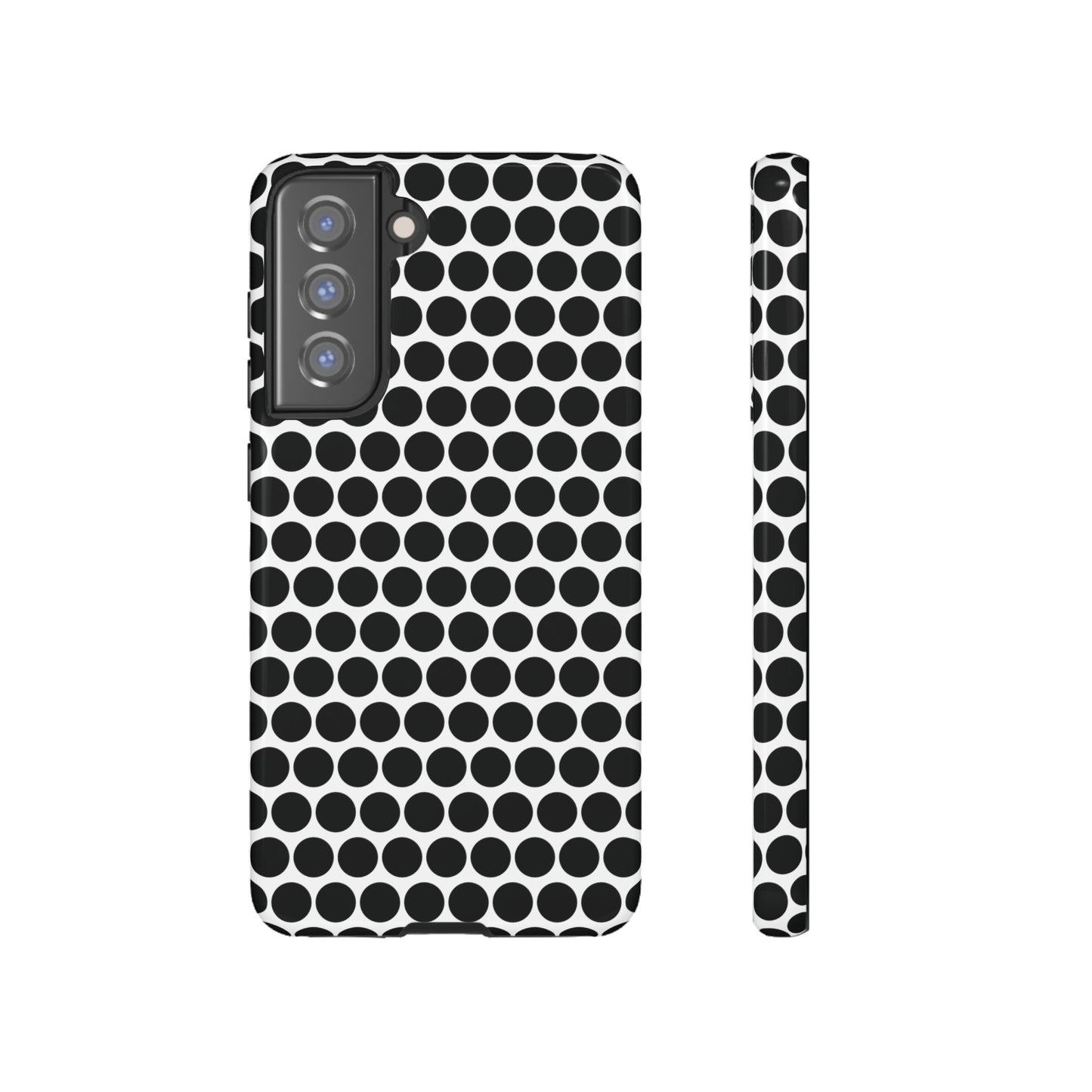 Cute Black White Polkadot Tough Case for iPhone, Samsung, Google, Phone Case, JSCHAFFA.com