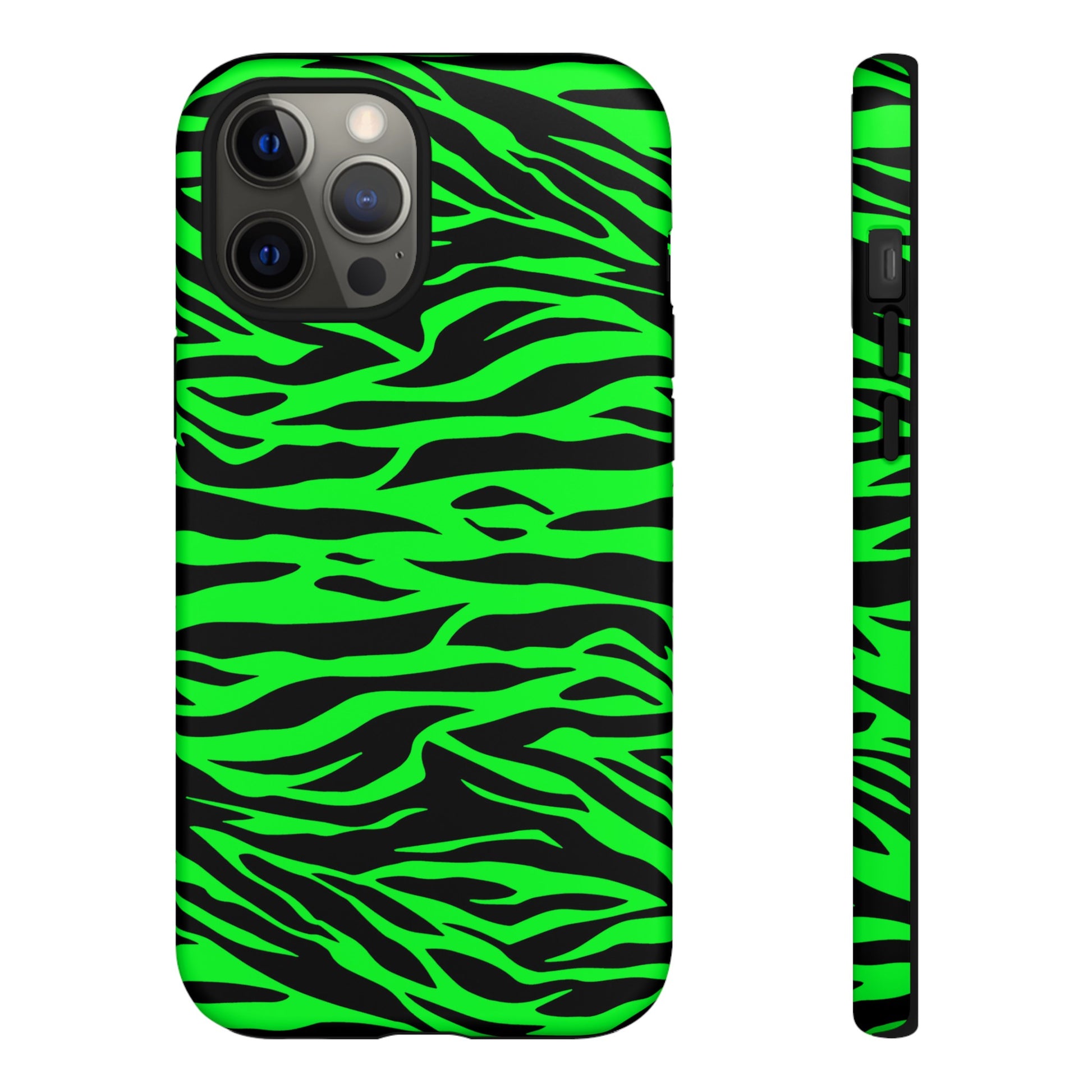 Green Cute Wild Tiger Print Pattern Tough Phone Case, Phone Case, JSCHAFFA.com