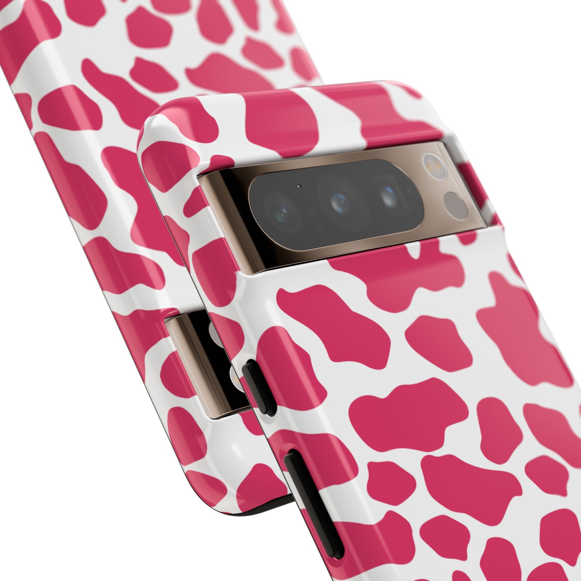 Pink Cow Print Cellphone Case iPhone Samsung Google, Phone Case, JSCHAFFA.com