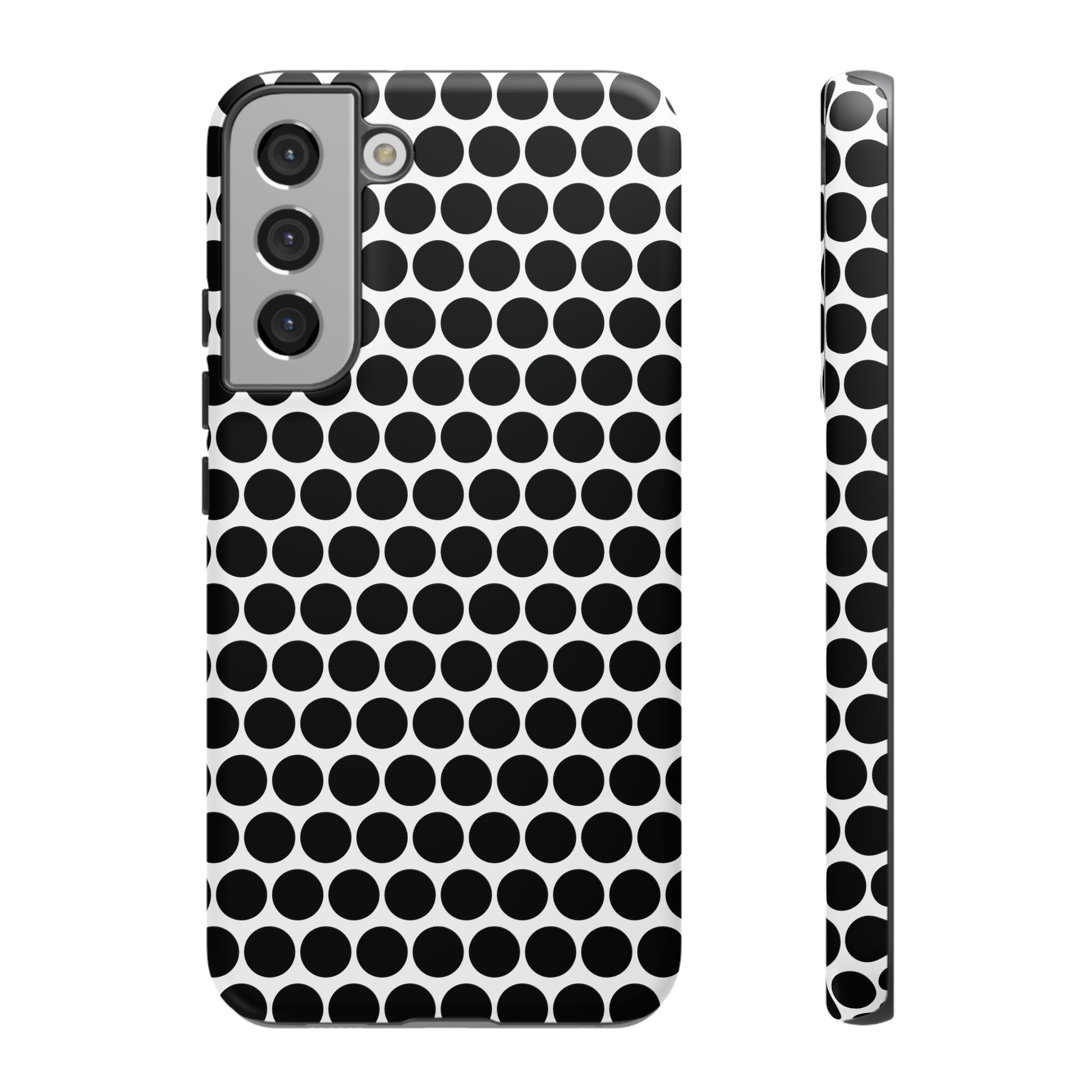 Cute Black White Polkadot Tough Case for iPhone, Samsung, Google, Phone Case, JSCHAFFA.com