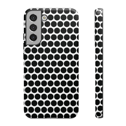 Cute Black White Polkadot Tough Case for iPhone, Samsung, Google, Phone Case, JSCHAFFA.com