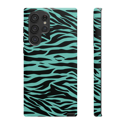 Aqua Cute Wild Tiger Print Pattern Tough Phone Case