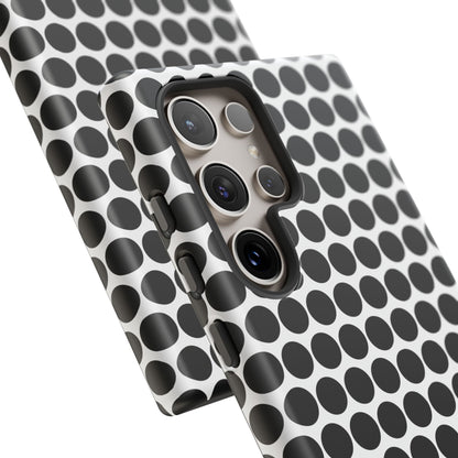 Cute Black White Polkadot Tough Case for iPhone, Samsung, Google