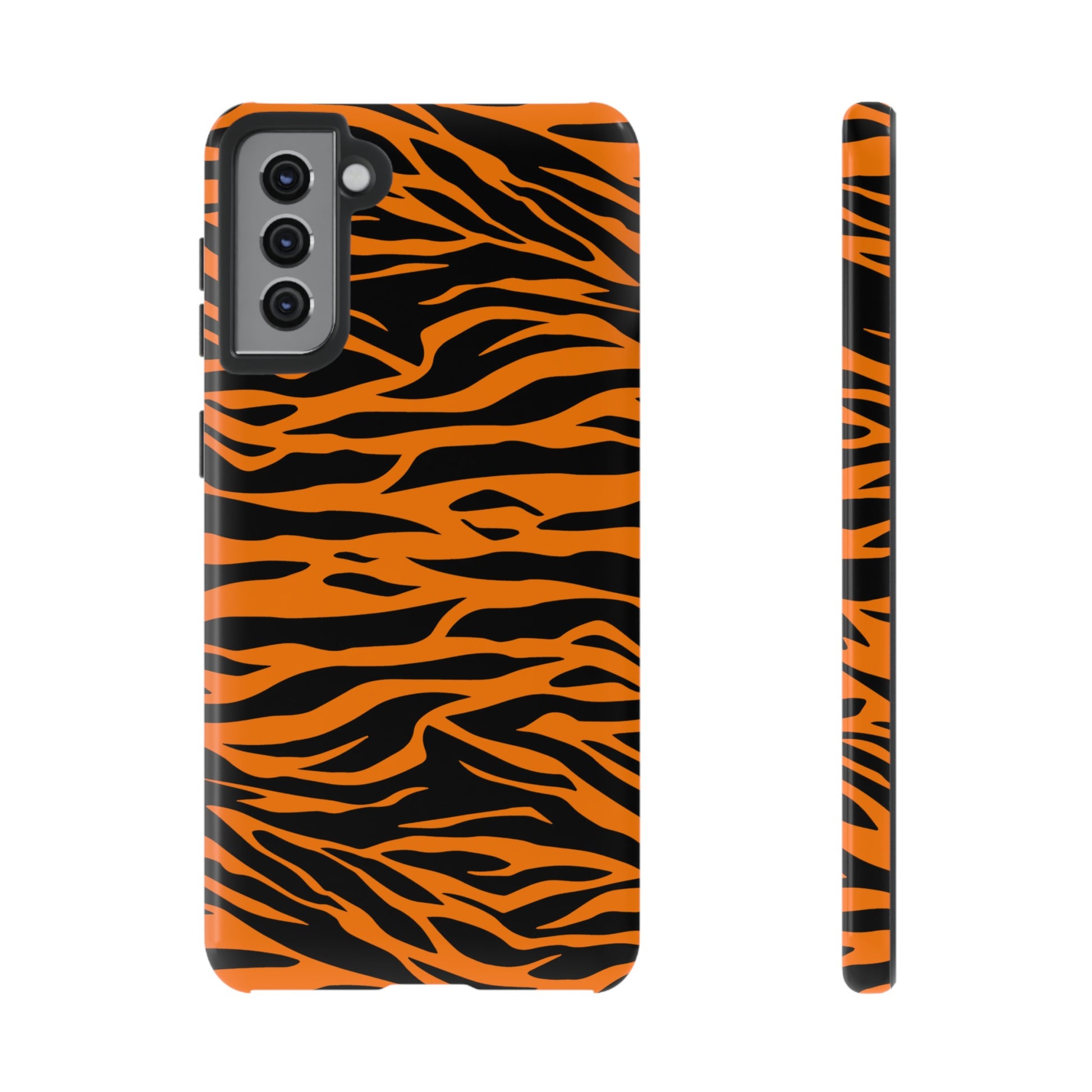 Orange Cute Wild Tiger Print Pattern Tough Phone Case., Phone Case, JSCHAFFA.com