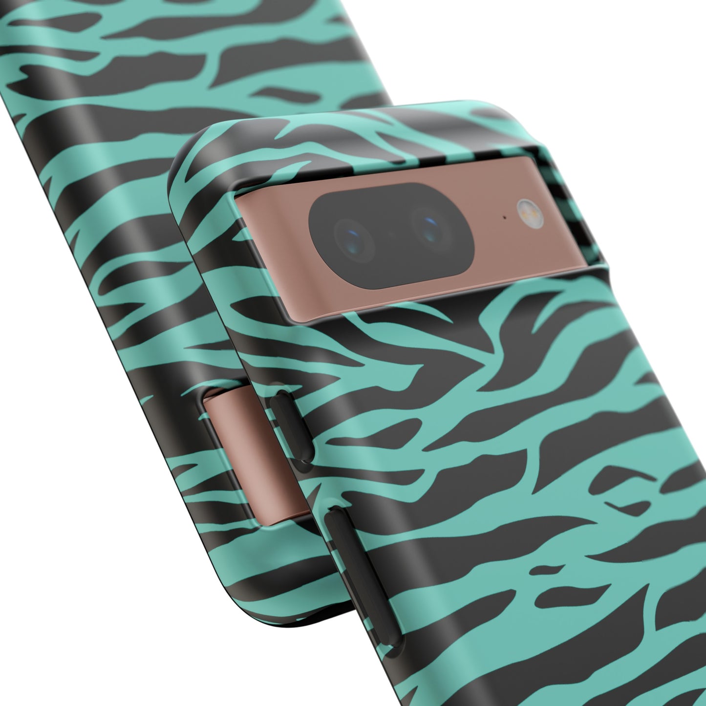 Aqua Cute Wild Tiger Print Pattern Tough Phone Case, Phone Case, JSCHAFFA.com