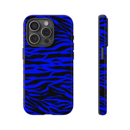 Blue Wild Tiger Print Pattern Tough Phone Case To protect your Phone