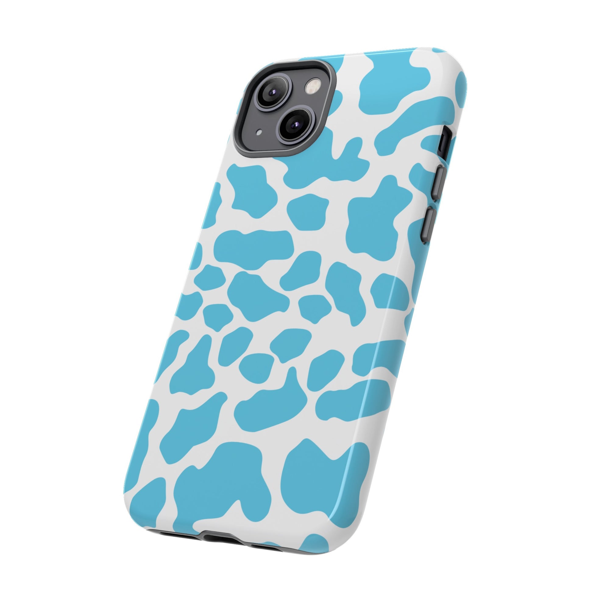 Blue Cow print phone case iPhone Samsung Google, Phone Case, JSCHAFFA.com