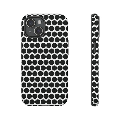 Cute Black White Polkadot Tough Case for iPhone, Samsung, Google