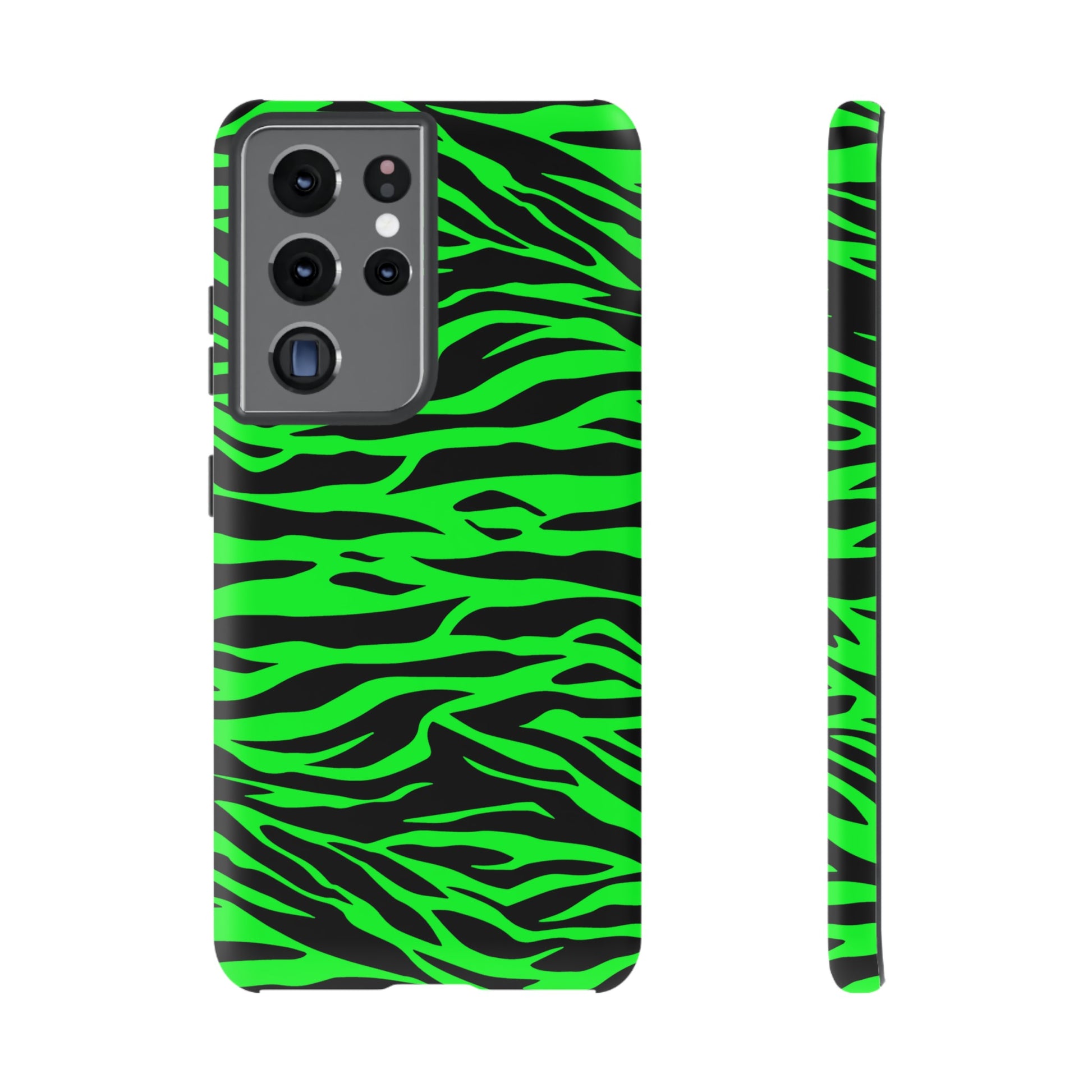 Green Cute Wild Tiger Print Pattern Tough Phone Case, Phone Case, JSCHAFFA.com