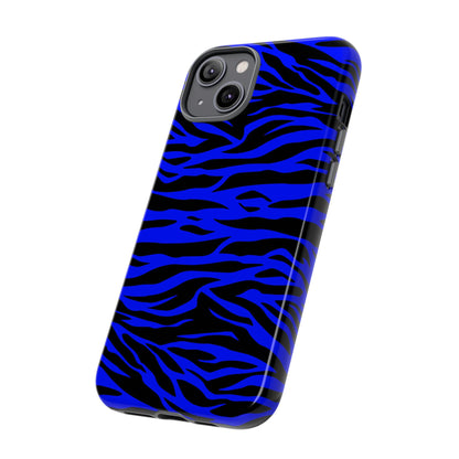 Blue Wild Tiger Print Pattern Tough Phone Case To protect your Phone