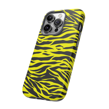 Yellow Cute Wild Tiger Print Pattern Tough Phone Case, Phone Case, JSCHAFFA.com