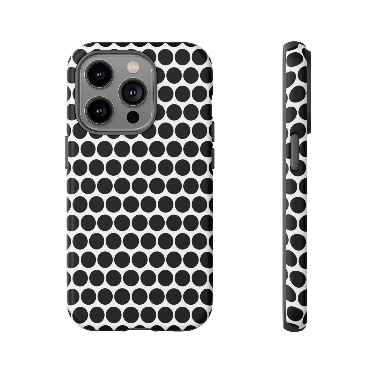 Cute Black White Polkadot Tough Case for iPhone, Samsung, Google