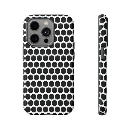 Cute Black White Polkadot Tough Case for iPhone, Samsung, Google