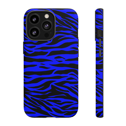 Blue Wild Tiger Print Pattern Tough Phone Case To protect your Phone