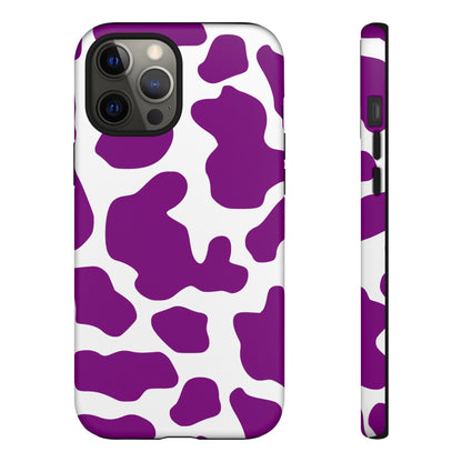 Purple Cow print phone Case iPhone Samsung Google, Phone Case, JSCHAFFA.com