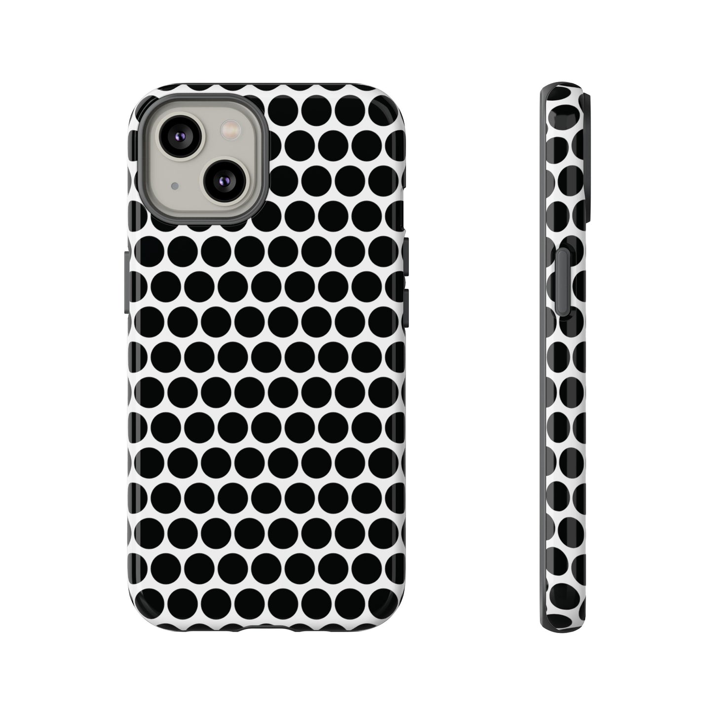 Cute Black White Polkadot Tough Case for iPhone, Samsung, Google, Phone Case, JSCHAFFA.com